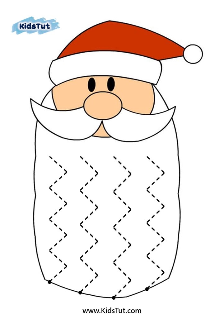 Free Santa's beard Cutting Activities for Kids