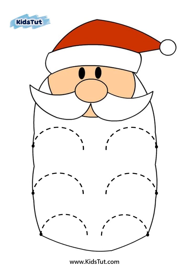 Free Santa's beard Cutting Activities for Kids