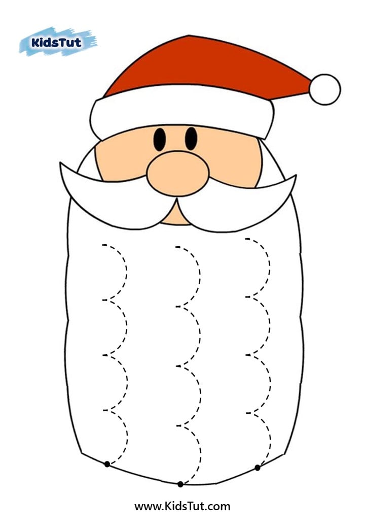 Free Santa's beard Cutting Activities for Kids