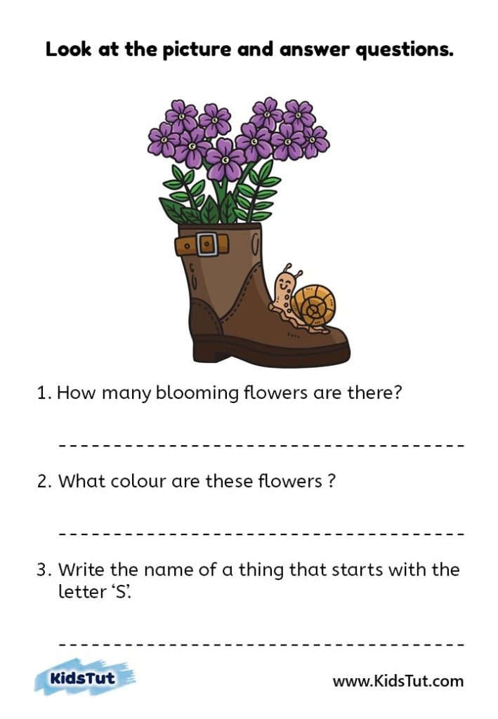 Easy Look at the picture and answer worksheets