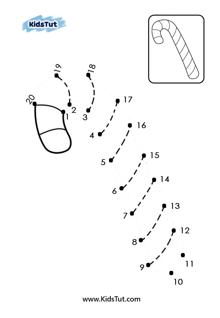 Easy Dot-to-dot Christmas worksheets for kids