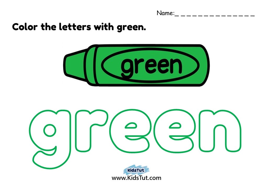 Color Name Coloring Worksheets