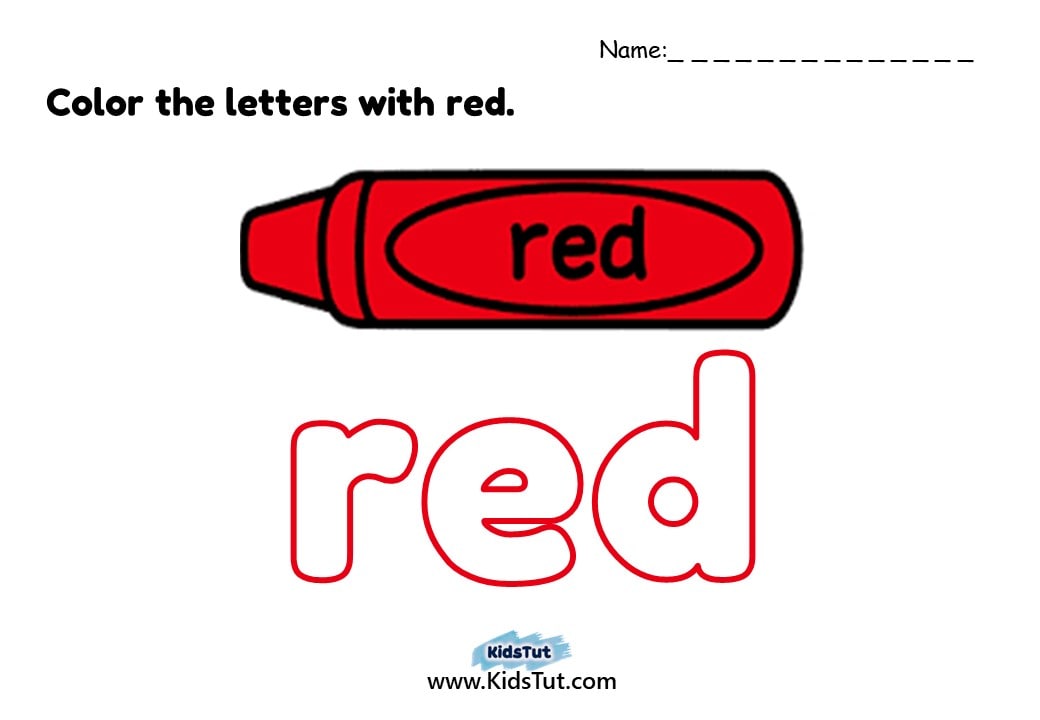 Color Name Coloring Worksheets