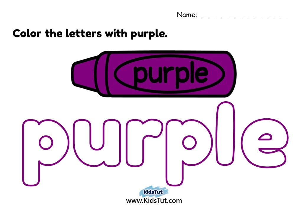 Color Name Coloring Worksheets