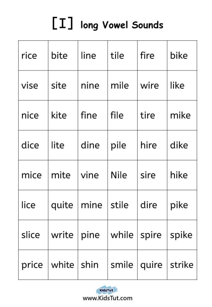 Long Vowel Sounds Words