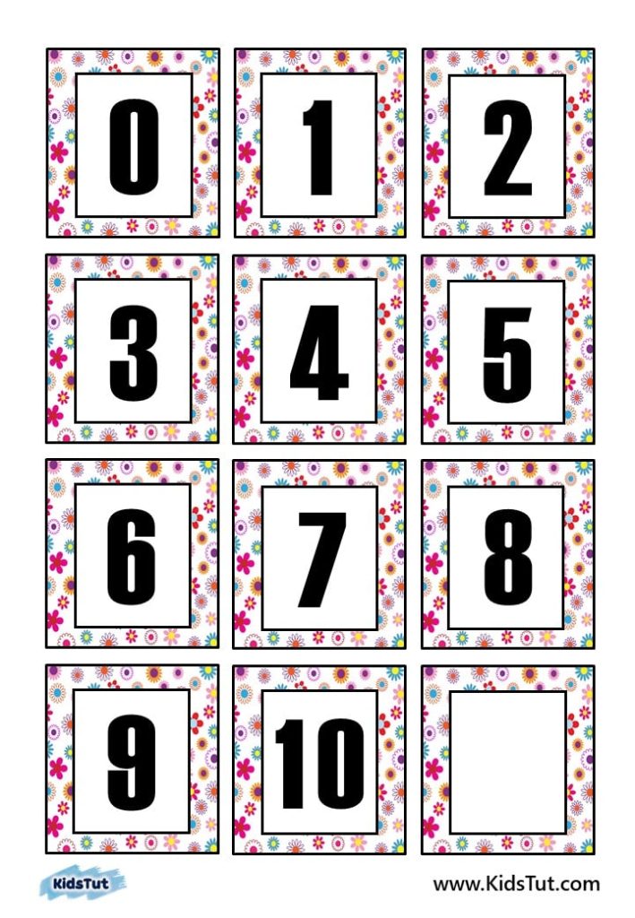 1-10 Number Charts for Kids