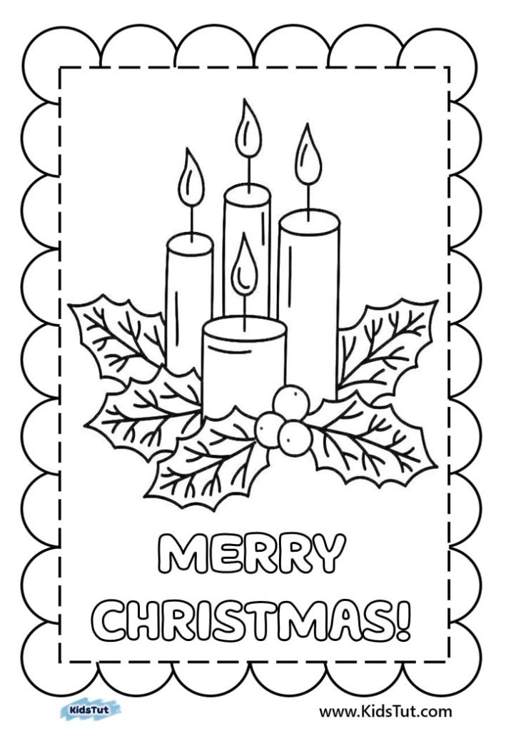 Christmas cards coloring pages