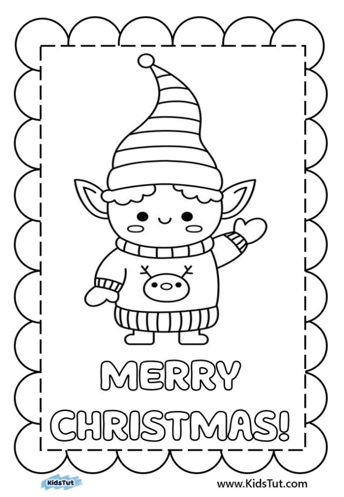 Christmas cards coloring pages