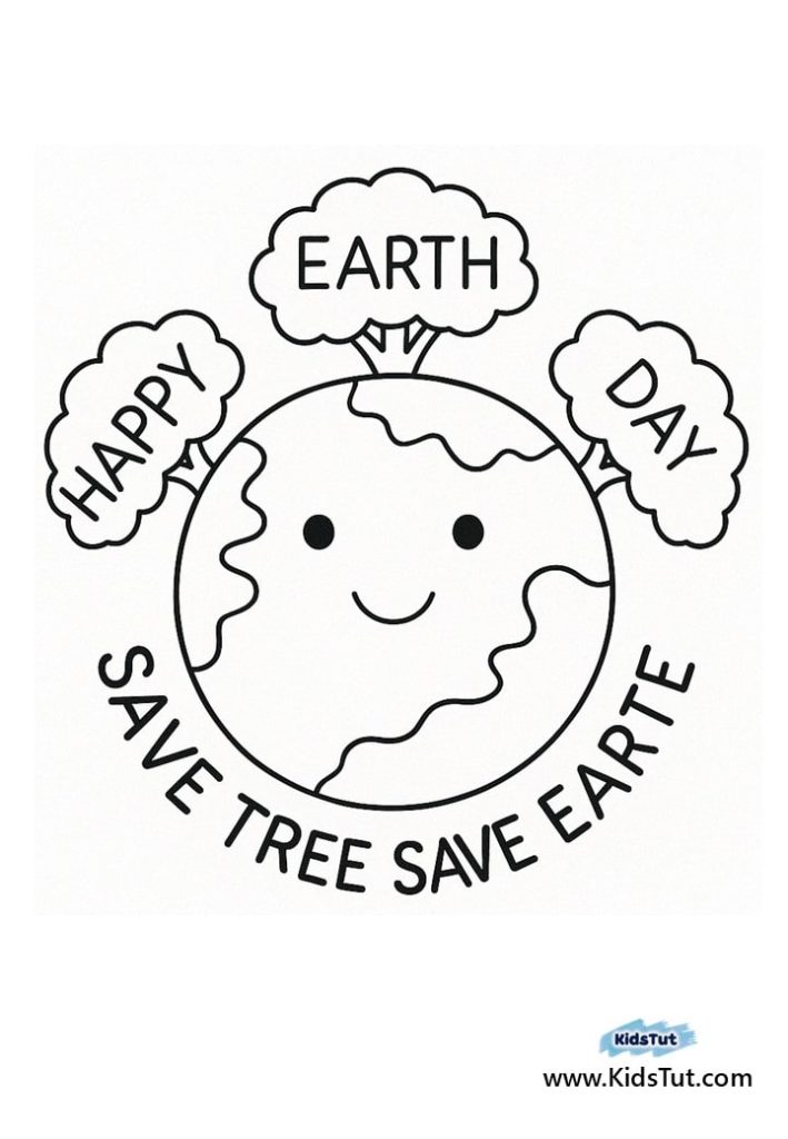 Happy Earth Day Coloring Pages for Kids