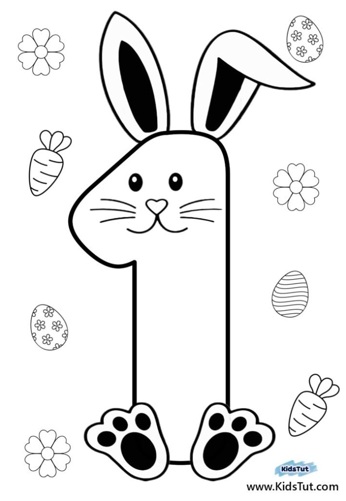 Easter bunny Number coloring pages