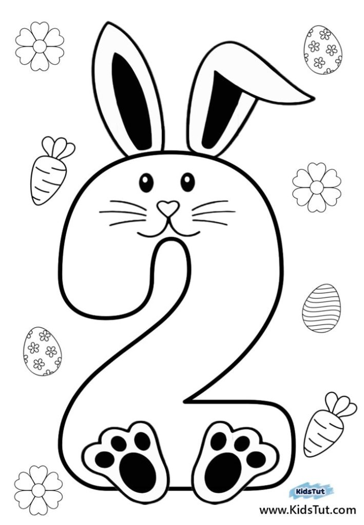 Easter bunny Number coloring pages