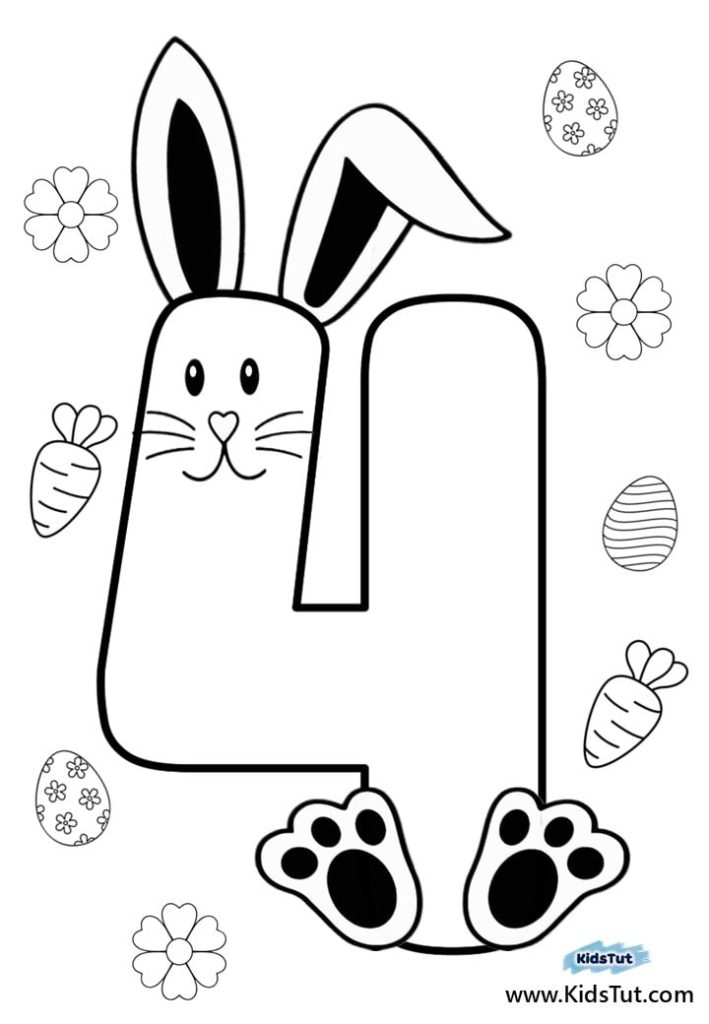 Easter bunny Number coloring pages