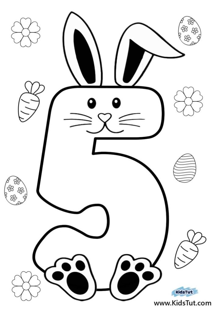 Easter bunny Number coloring pages
