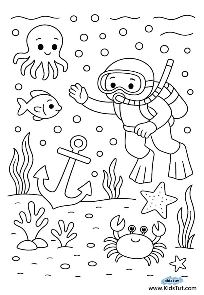 Free Printable Under the Sea Coloring Pages