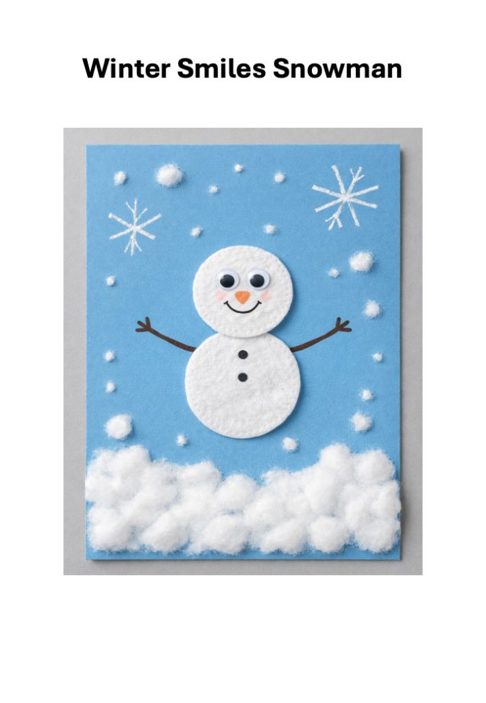 Winter Animal Craft for Kids with Cotton Pads 