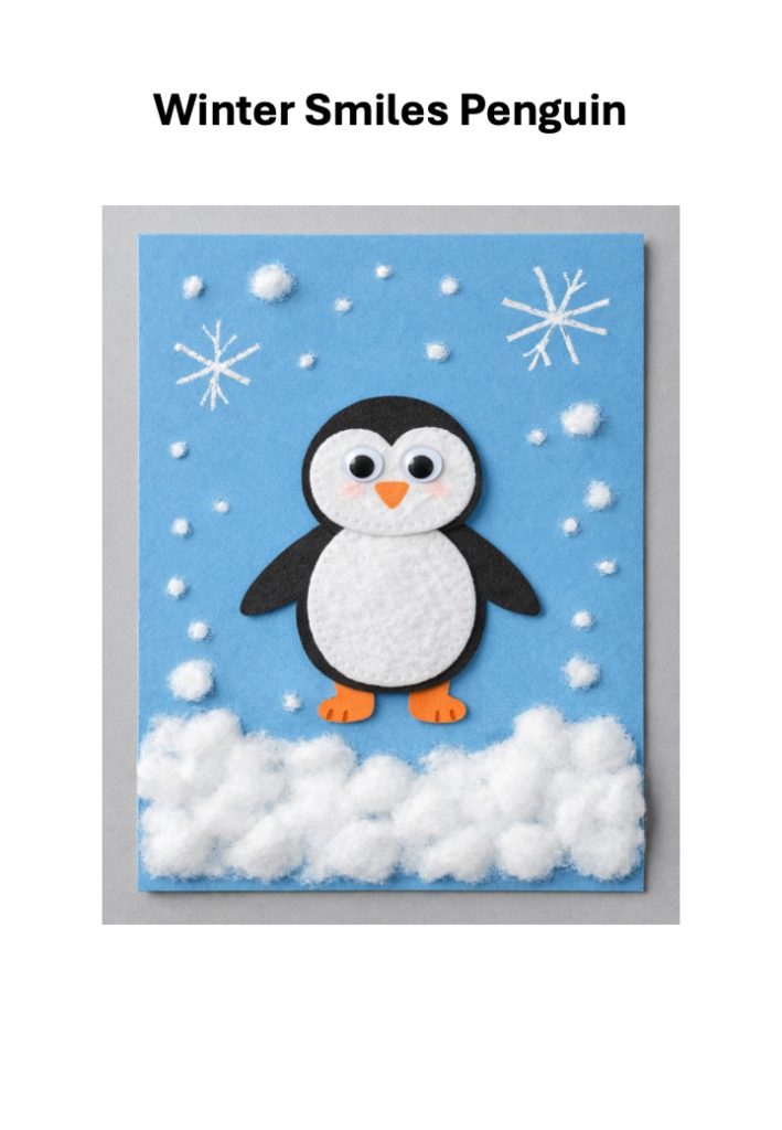 Winter Animal Craft for Kids with Cotton Pads 