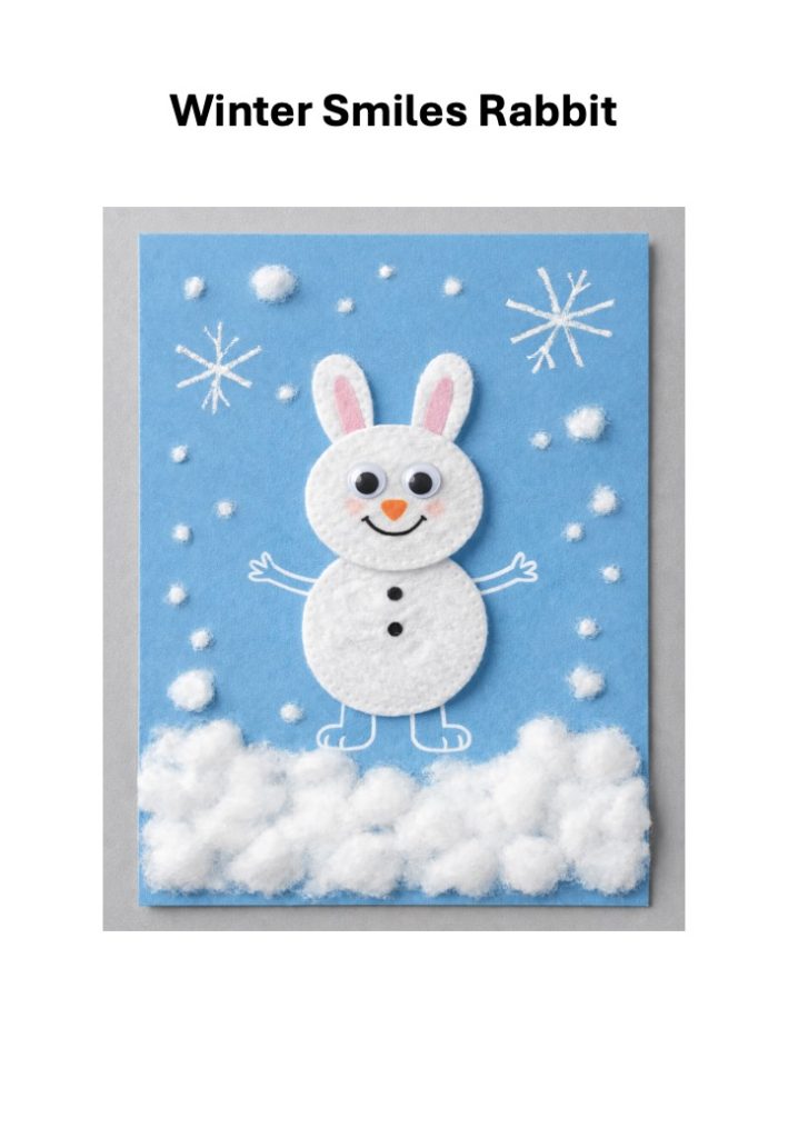 Winter Animal Craft for Kids with Cotton Pads 