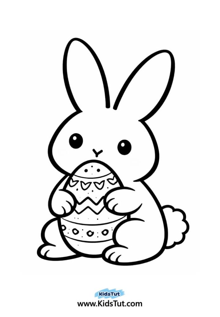 Easy Rainbow Bunny Coloring Pages for Kids