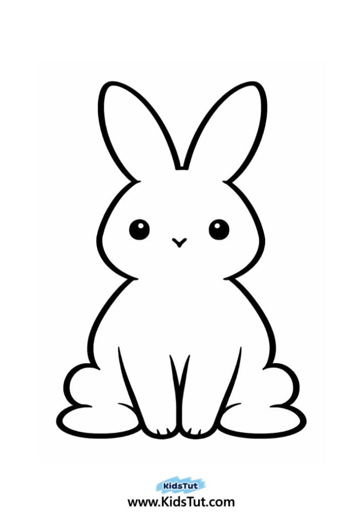 Easy Rainbow Bunny Coloring Pages for Kids