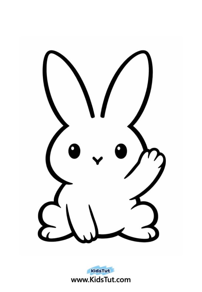 Easy Rainbow Bunny Coloring Pages for Kids
