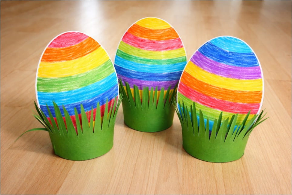 Colorful Paper Easter Egg Crafts Ideas for Kids