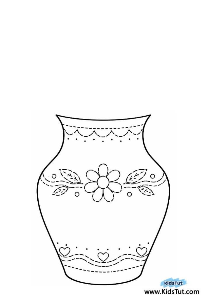 Easy Flower Vase Tracing Crafts for Kids