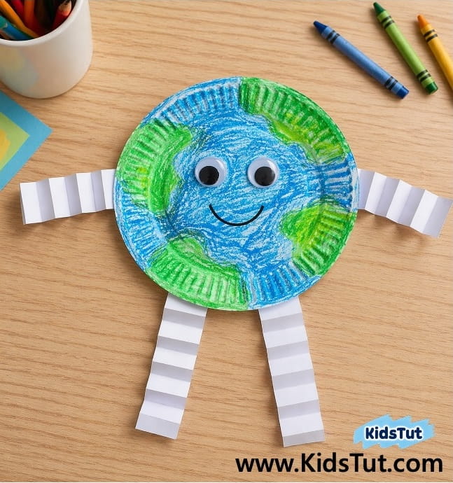 Easy Earth Day Kids Craft: Paper Plate Earth